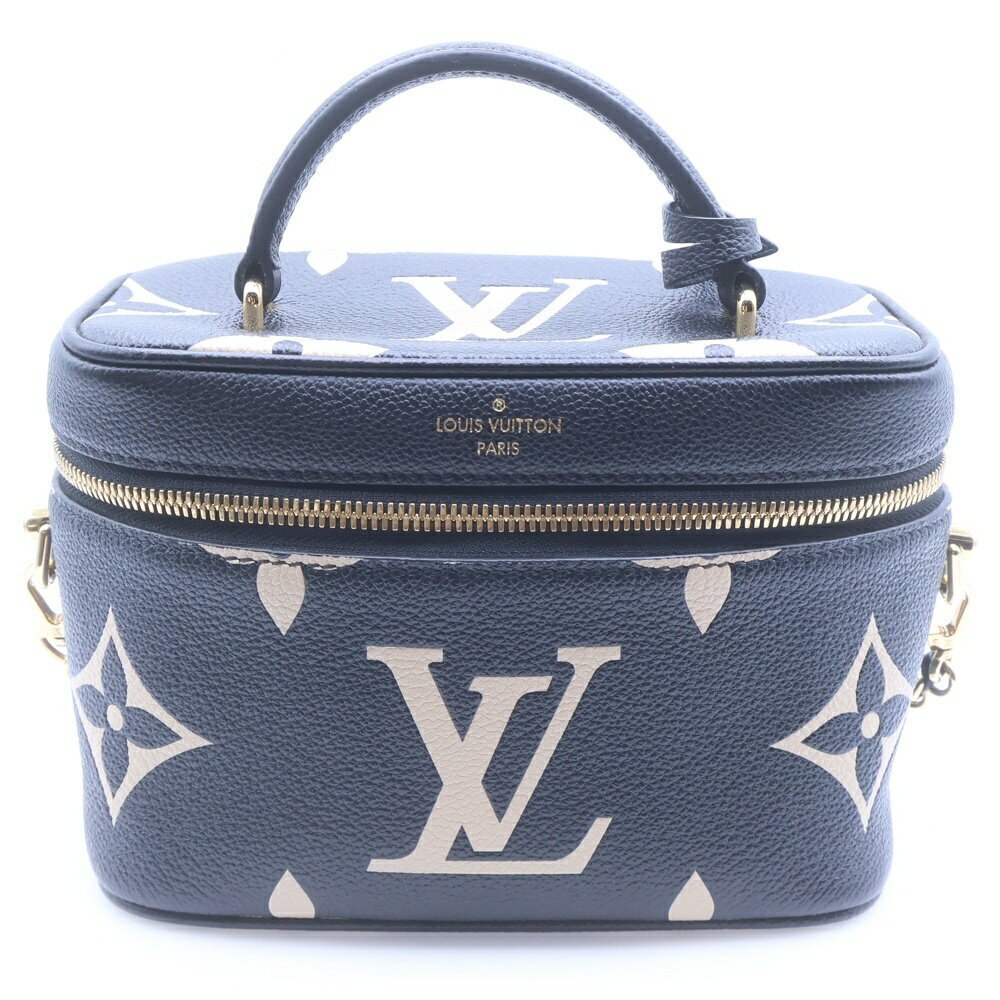 LOUIS VUITTON Empreinte Vanity Bag Handbag Shoulder Chain Black Beige
